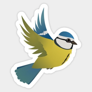 Flying bluetit bird Sticker